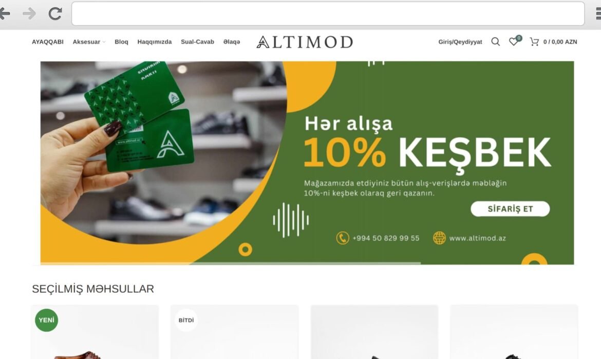 Altimod.az - üçün hazırlanmış korporativ, e-ticarət tipli Wordpress Sayt-1