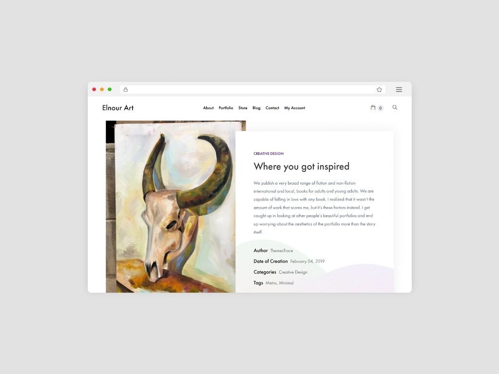 elnourart – WordPress sayt-by-etaks-1 elnourart.com - Elnour Art üçün etaks tərəfindən hazırlanmış portfolio, bloq tipli WordPress Sayt 2